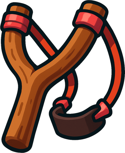 Slingshot.
In-Game asset.  2d.  High contrast.  No shadows