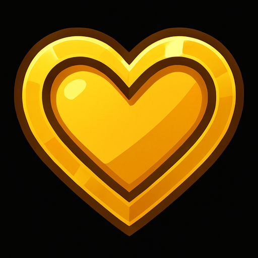 golden Heart.
In-Game asset.  2d.  High contrast.  No shadows