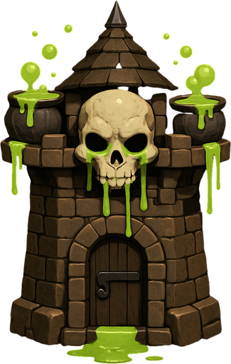 poisonous tower realistic.
In-Game asset.  2d.  High contrast.  No shadows