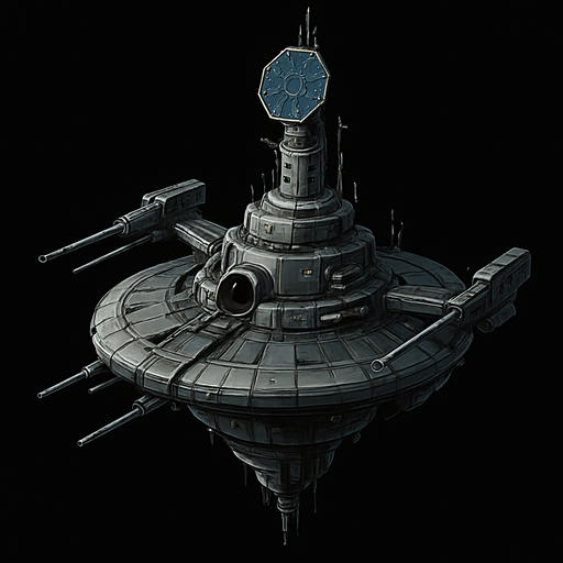 Uzay savaş istasyonu - Gerçekçi.
In-Game asset.  High contrast.  No shadows