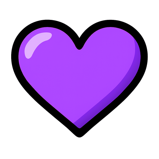 Purple heart.
In-Game asset.  2d.  High contrast.  No shadows