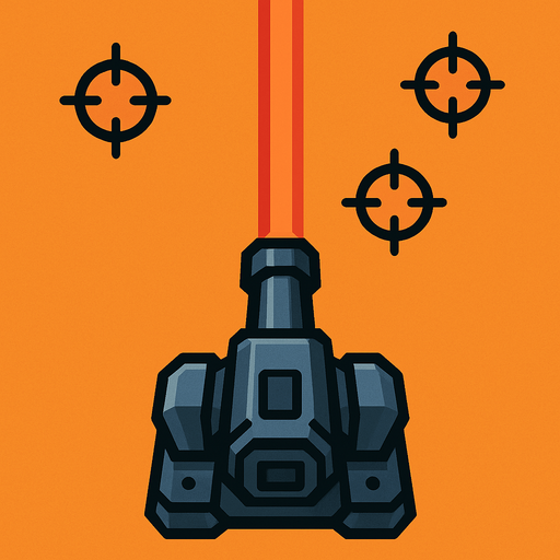 Imagine that a Big laser machine you see from upside. Stands from back to the forward. Tries to hit enemy's..
In-Game asset.  2d.  High contrast.  No shadows