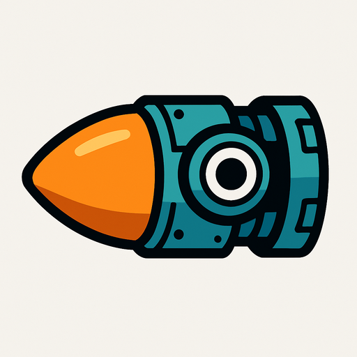Robot bullet 2d game.
In-Game asset.  2d.  High contrast.  No shadows