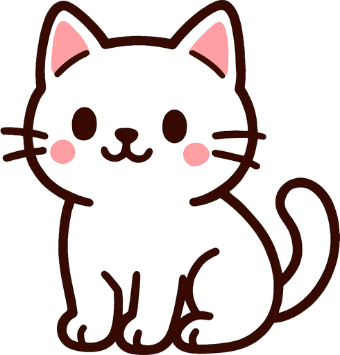 oturan tatlı beyz kedi.
In-Game asset.  2d.  High contrast.  No shadows