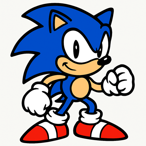 sonic.
In-Game asset.  2d.  High contrast.  No shadows