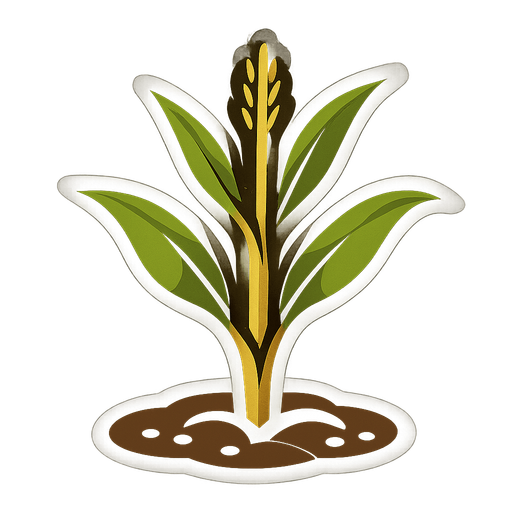 corn stage 2 growth.
In-Game asset.  2d.  High contrast.  No shadows