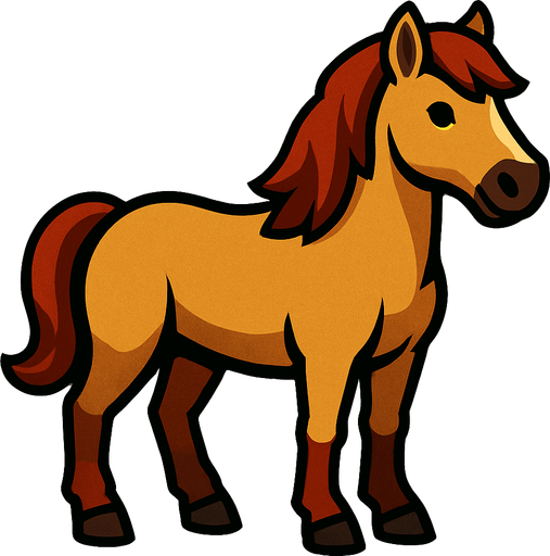Horse.
In-Game asset.  2d.  High contrast.  No shadows
