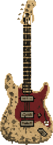 DİRTY AND BROKE guitar pixel. dik dursun
In-Game asset.  2d.  High contrast.  No shadows