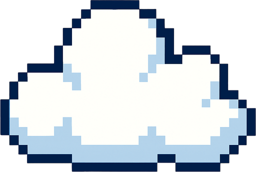 white cloud. pixel  art..
In-Game asset.  2d.  High contrast.  No shadows