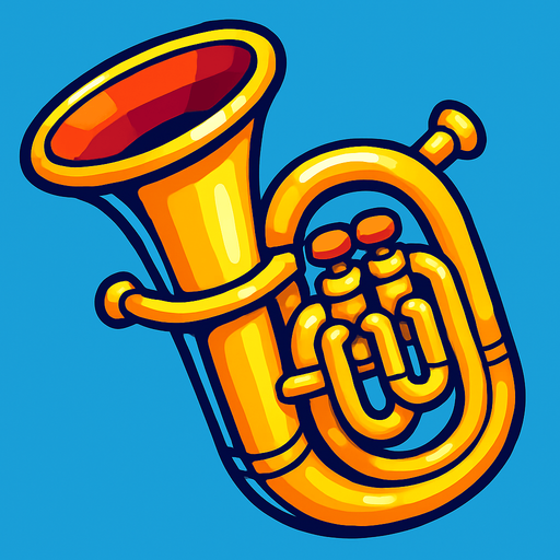 tuba.
In-Game asset. 3d.  High contrast.  No shadows