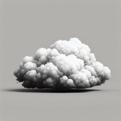 single cloud.
Single Game Texture.  In-Game asset.  Blank background.  High contrast