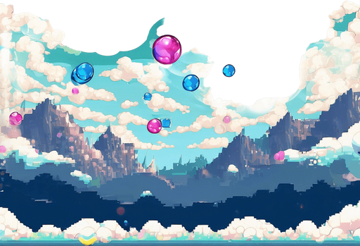 Add colourful bubbles and dragons from the Bubble Booble game of the arcade of the 80s