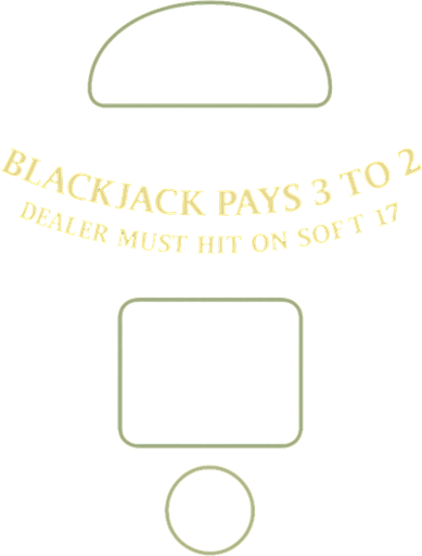 "Crea un asset de fondo para la mesa de Blackjack de un casino virtual, diseñada específicamente para un solo jugador.

Características visuales:

Material: Debe ser un fieltro de casino de alta calidad. El color principal debe ser un verde esmeralda profundo y rico, con una textura sutil que simule el fieltro real (sin ser demasiado ruidosa o distractora).

Diseño de la Mesa: Incluye las líneas y marcadores clásicos de una mesa de Blackjack, adaptada para un único jugador:

Un arco o semicírculo claro para la posición del crupier, ubicado en la parte superior de la mesa.

Una única área claramente definida para la posición del jugador, ubicada frente a la posición del crupier. Esta posición debe tener un círculo para la apuesta.

Un área designada para las cartas del crupier.

Si es posible, incluye un texto sutil y elegante en dorado o blanco que indique las reglas básicas del Blackjack, como "BLACKJACK PAYS 3 TO 2" y "DEALER MUST HIT ON SOFT 17" (o las reglas que prefiera.
In-Game asset.  2d.  High contrast.  No shadows