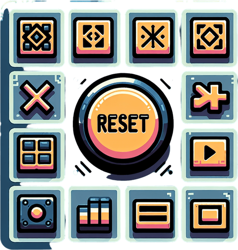 make a basic reset button
Single Game Texture. In-Game asset. 2d. Blank background. High contrast. No shadows.