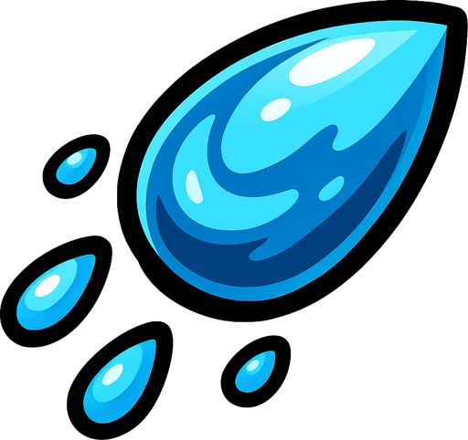 water bullet.
In-Game asset.  2d.  High contrast.  No shadows