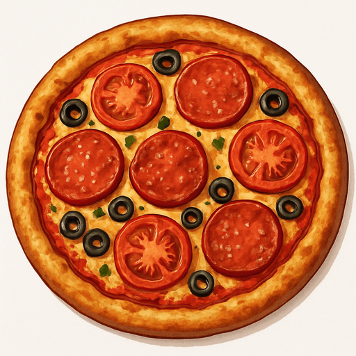 Pizza - Gerçekçi - Yazısız.
In-Game asset.  2d.  High contrast.  No shadows