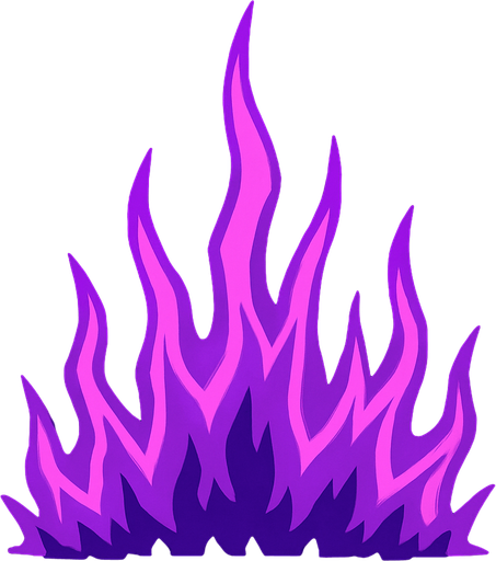 purple fire spikes.
In-Game asset.  2d.  High contrast.  No shadows