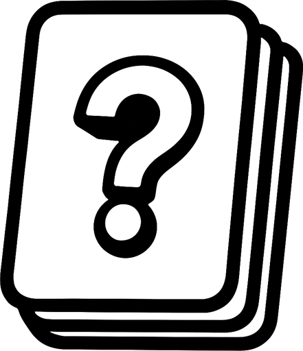 White card packet with a "?" Sign in the middle.
In-Game asset.  2d.  High contrast.  No shadows