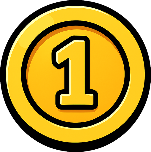 coin.
In-Game asset.  2d.  High contrast.  No shadows