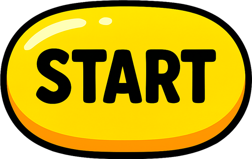 Start butonu sarı parlak.
In-Game asset.  2d.  High contrast.  No shadows