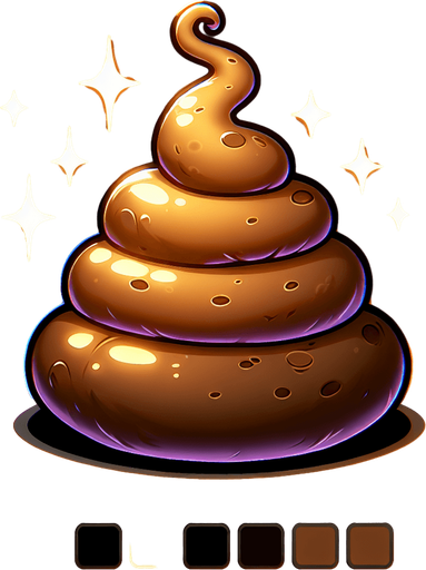 magic poop.
Single Game Texture. In-Game asset. 2d. Blank background. High contrast. No shadows.