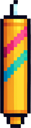 Confetti stick, 2d pixel art vertical. no papers only stick.
In-Game asset.  2d.  High contrast.  No shadows