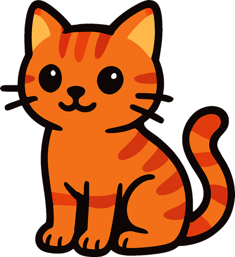cat.
In-Game asset.  2d.  High contrast.  No shadows