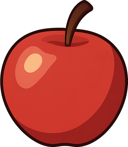 Elma. No background. Transparent background. Blank background. No shadows. 2d. In-Game asset. flat