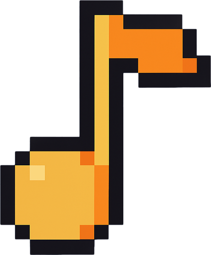 Nota yap 2d pixel art.
In-Game asset.  2d.  High contrast.  No shadows