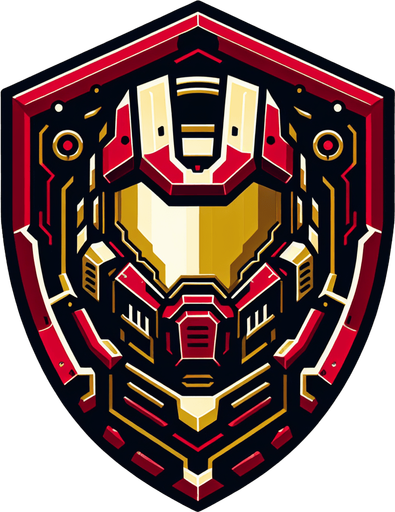 A shield of IRON MAN.
Single Game Texture. In-Game asset. 2d. Blank background. High contrast. No shadows.
