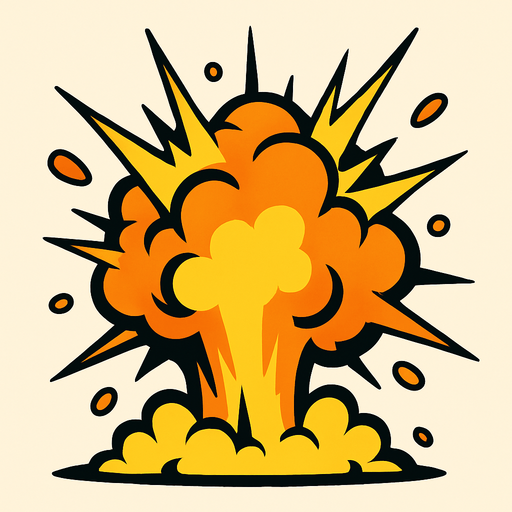 explosion.
In-Game asset.  2d.  High contrast.  No shadows