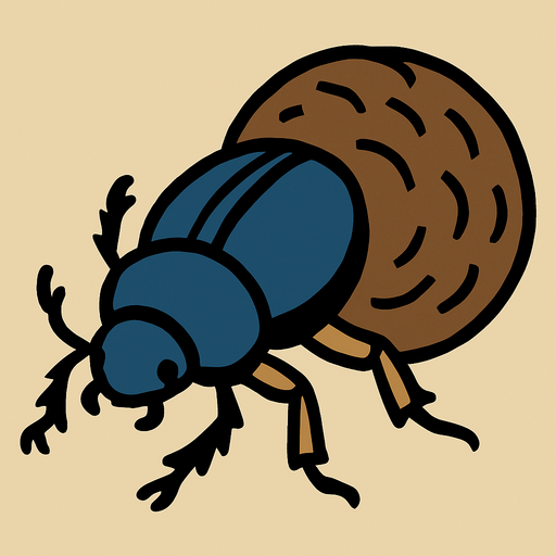 Dung beetle.
In-Game asset.  2d.  High contrast.  No shadows