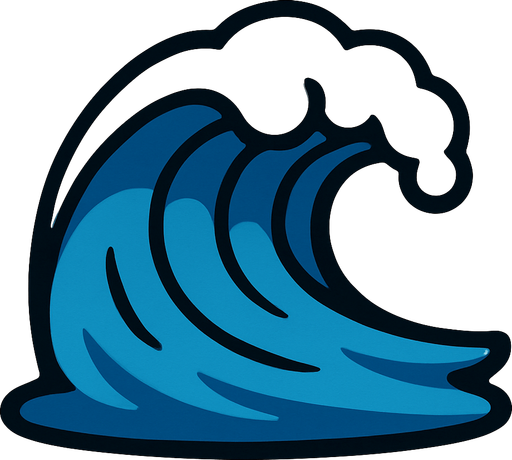 Small wave.
In-Game asset.  2d.  High contrast.  No shadows