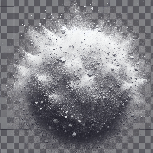 pariculas cinzas, fundo png.
Single Game Texture. In-Game asset. 3d. Blank background. High contrast. No shadows.