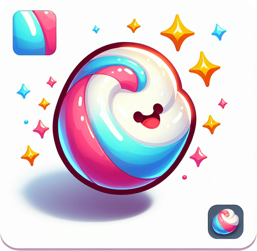 Vibrant cartoon candy white marshmallow.
Game asset. 2d. Blank background. High contrast. No shadows.