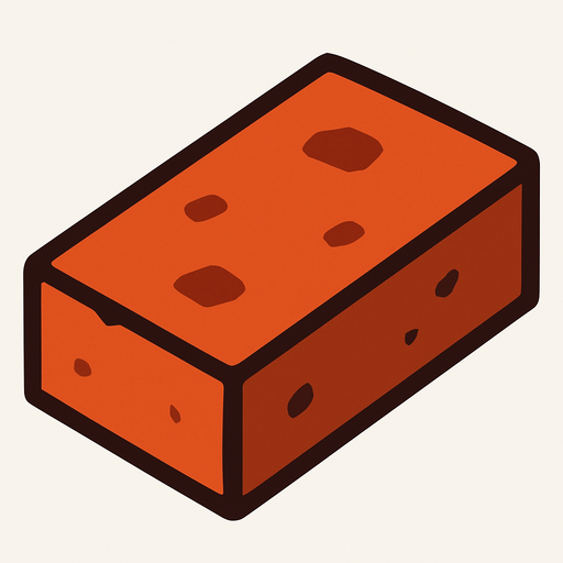 Make a singular brick.
In-Game asset.  2d.  High contrast.  No shadows flat