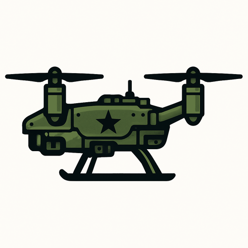 Military quadcopter side view
In-Game asset.  2d.  High contrast.  No shadows