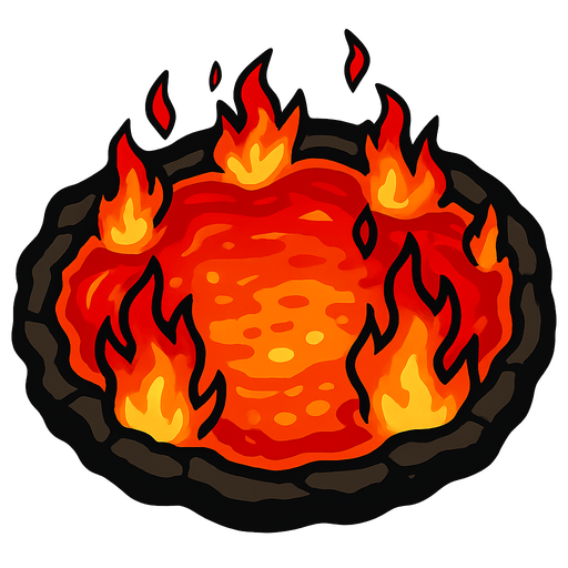 pool of fire with top down view.
In-Game asset.  2d.  High contrast.  No shadows