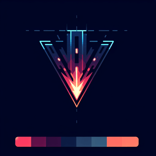 Triangle plasma bullet. Glowing. Pointing down. Dark outline.
Single Game Texture. In-Game asset. 2d. Blank background. High contrast. No shadows.