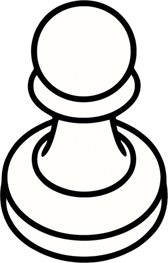 Chess pawn View from above.
In-Game asset.  2d.  High contrast.  No shadows