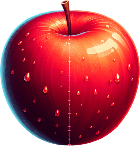 Apple.
Single Game Texture. In-Game asset. 2d. Blank background. High contrast. No shadows.