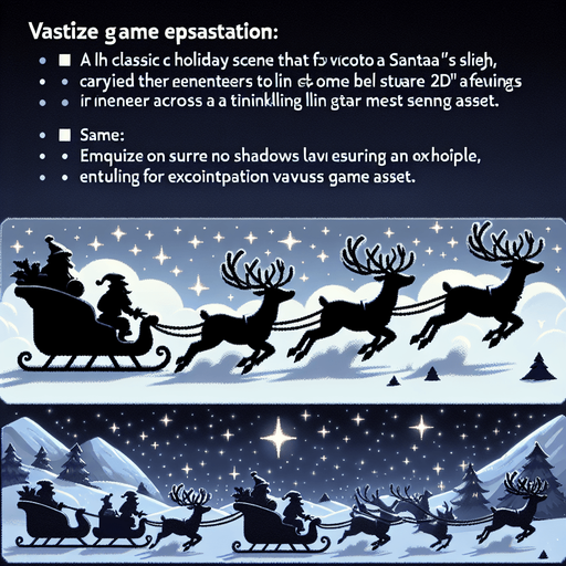 Santa's sleigh with a team of reindeer moving across a star light sky. Single Game Texture. In-Game asset. 2d. Blank background. High contrast. No shadows..
Single Game Texture. In-Game asset. 2d. Blank background. High contrast. No shadows.