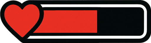 Barra de vida.
In-Game asset.  2d.  High contrast.  No shadows