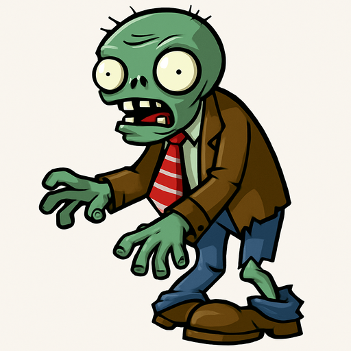 PLANT VS ZOMBİ DEKİ ZOMBİ.
In-Game asset.  2d.  High contrast.  No shadows