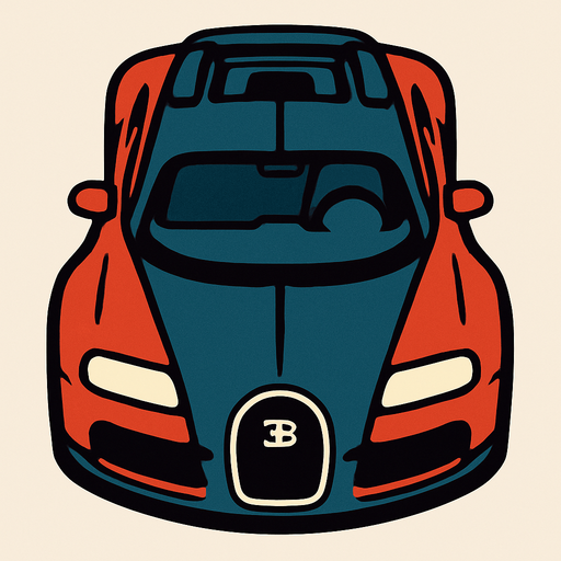 Bugatti kuş bakışı.
In-Game asset.  2d.  High contrast.  No shadows