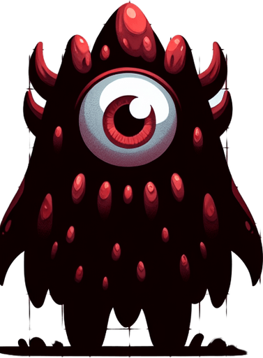 monster dark red.
Single Game Texture.  In-Game asset.  2d.  Blank background.  High contrast.  No shadows