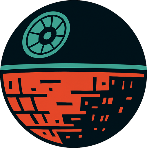 Star wars la estrella de la muerte.
In-Game asset.  2d.  High contrast.  No shadows