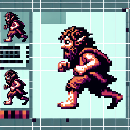 A pixel art sprite of a hobbit. Top down view from behind so the player only sees the hobbits top of head. Full body Top down aerial view, from behind, he is running, Nintendo art style 16 bit, retro. Single Game Texture. In-Game asset. 2d. Blank background. High contrast. No shadows.
Single Game Texture. In-Game asset. 2d. Blank background. High contrast. No shadows.