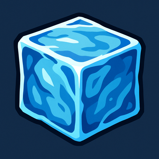 Ice cube.
In-Game asset.  High contrast.  No shadows