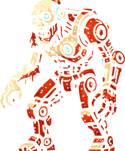 MACHINE ZOMBIE.
In-Game asset.  2d.  High contrast.  No shadows